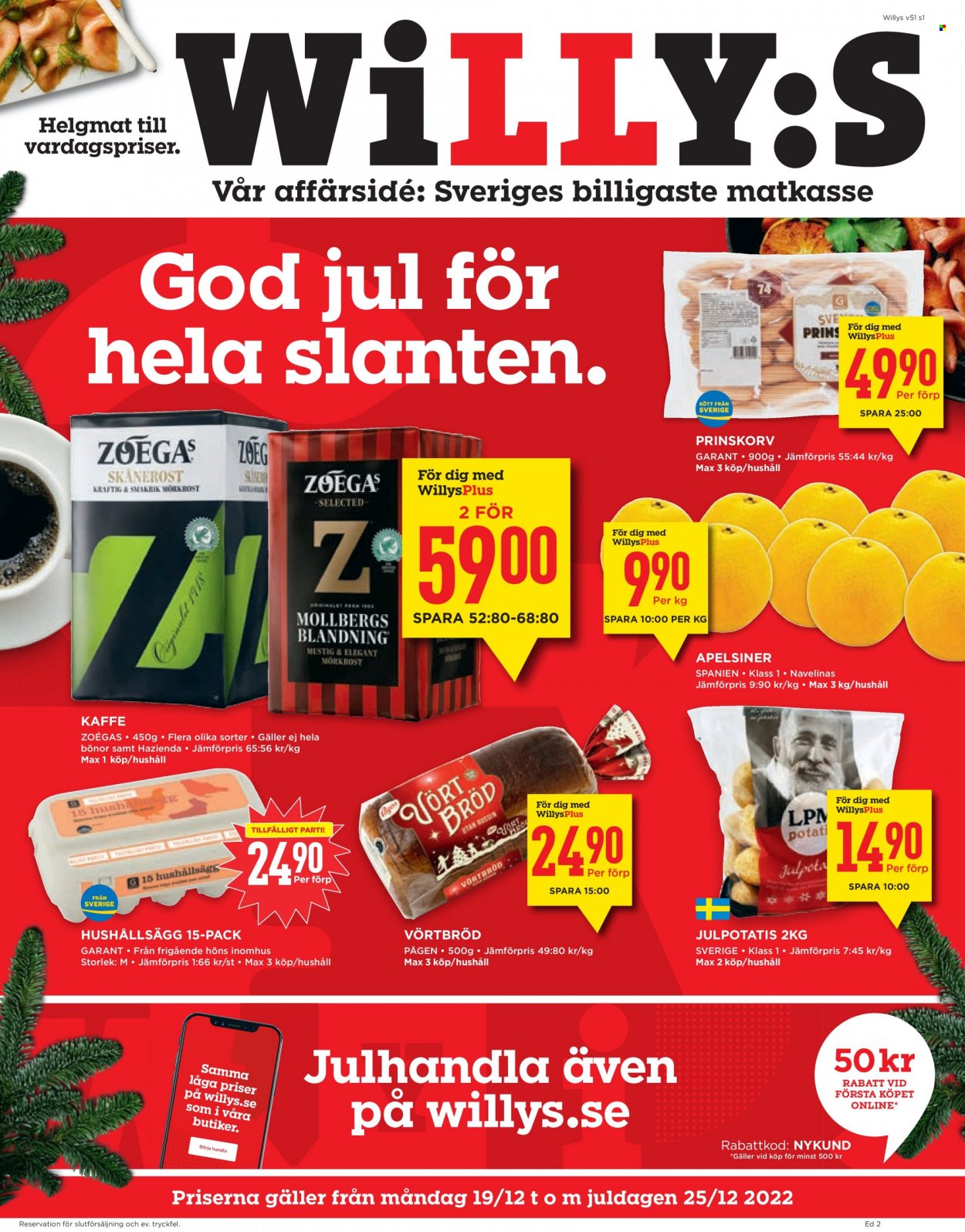 Willys reklamblad - 19/12 2022 - 25/12 2022. Sida 1