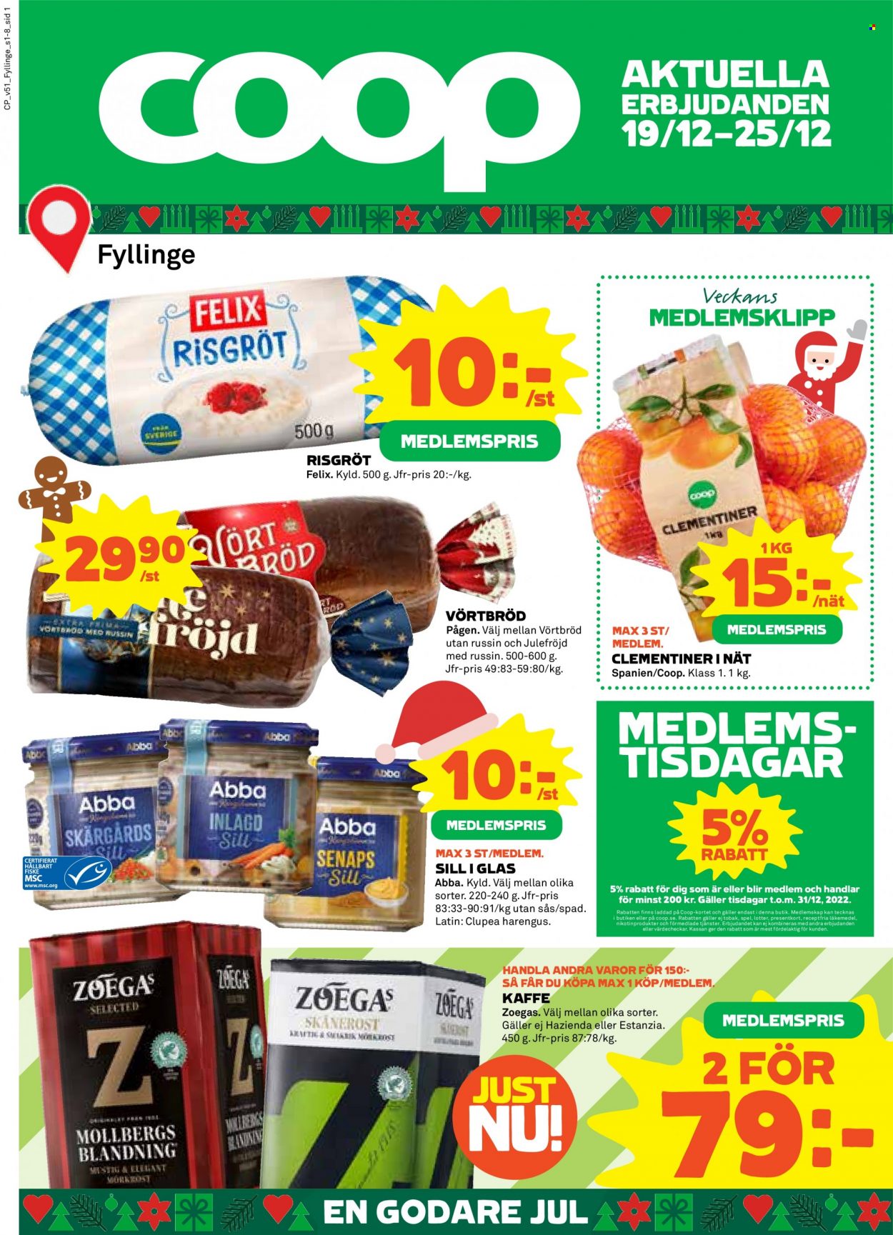 Coop reklamblad - 19/12 2022 - 25/12 2022. Sida 1