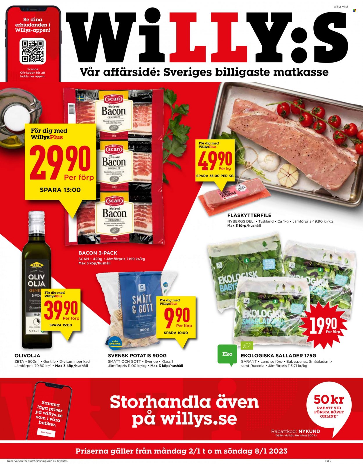 Willys reklamblad - 2/1 2023 - 8/1 2023. Sida 1
