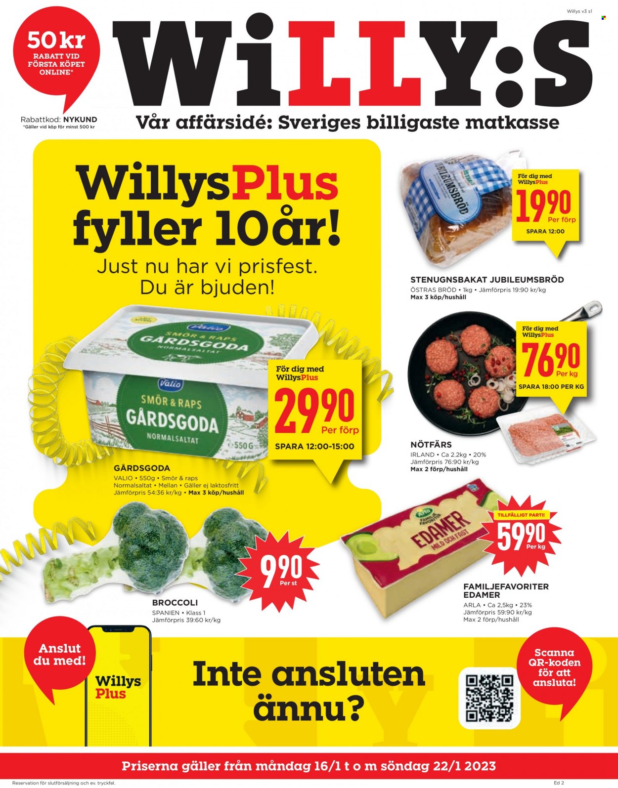 Willys reklamblad - 16/1 2023 - 22/1 2023. Sida 1