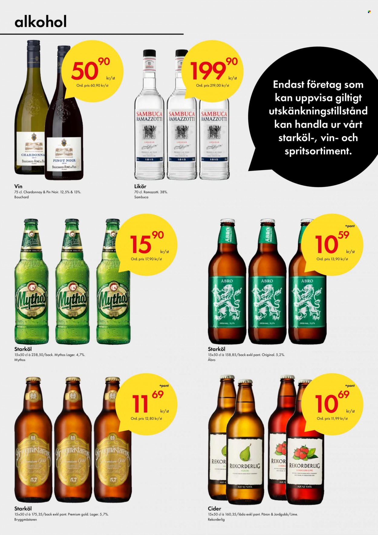 thumbnail - Axfood Snabbgross reklamblad - 30/1 2023 - 12/2 2023 - varor från reklamblad - starköl, Åbro, Pinot Noir, chardonnay, vin, cider, liqueur, likör. Sida 10.