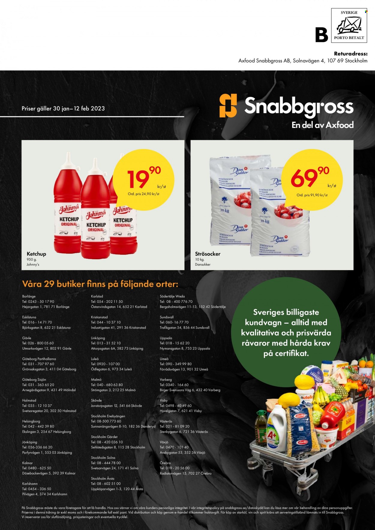 thumbnail - Axfood Snabbgross reklamblad - 30/1 2023 - 12/2 2023 - varor från reklamblad - ketchup, vin. Sida 12.