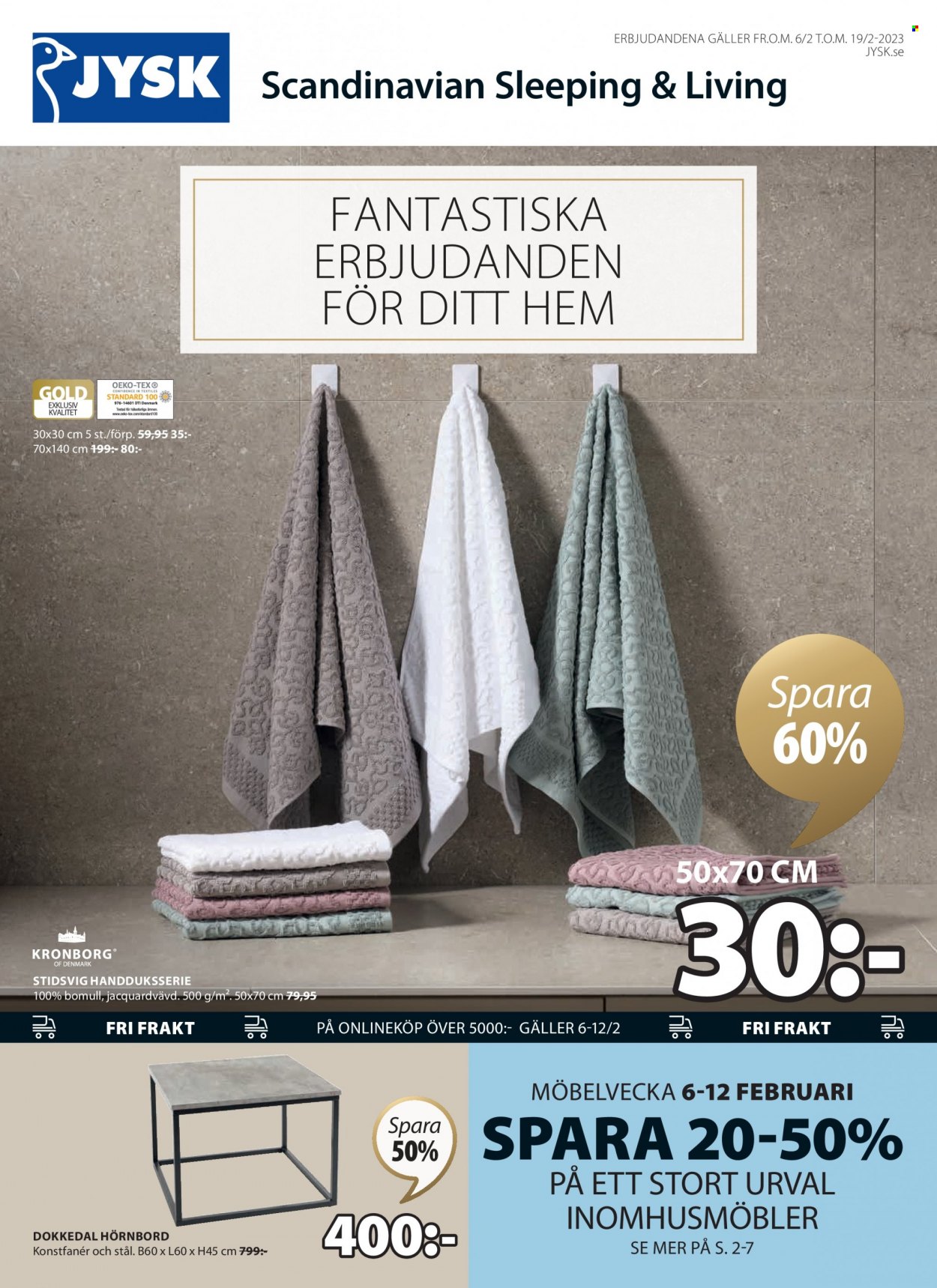 JYSK reklamblad - 6/2 2023 - 19/2 2023. Sida 1