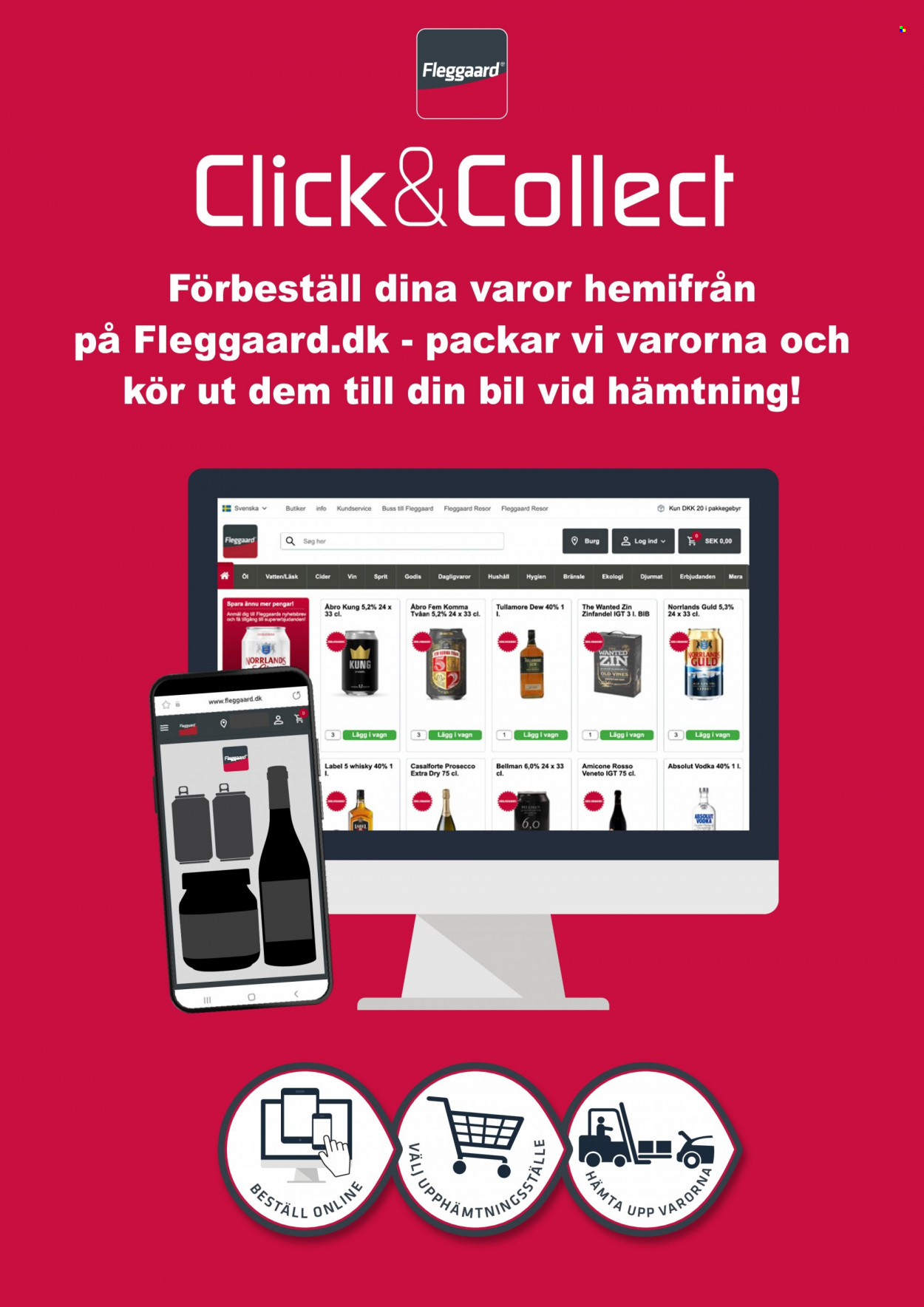Fleggaard reklamblad - 22/2 2023 - 28/3 2023 - varor från reklamblad - Norrlands Guld, Prosecco, Zinfandel, vin, The Wanted, cider, whisky, Tullamore Dew, Vodka, Absolut. Sida 5.