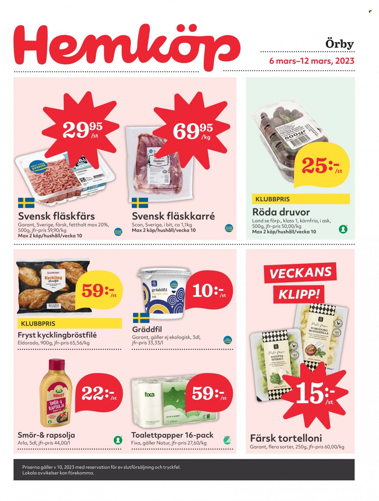Hemköp reklamblad - 6/3 2023 - 12/3 2023. Sida 1