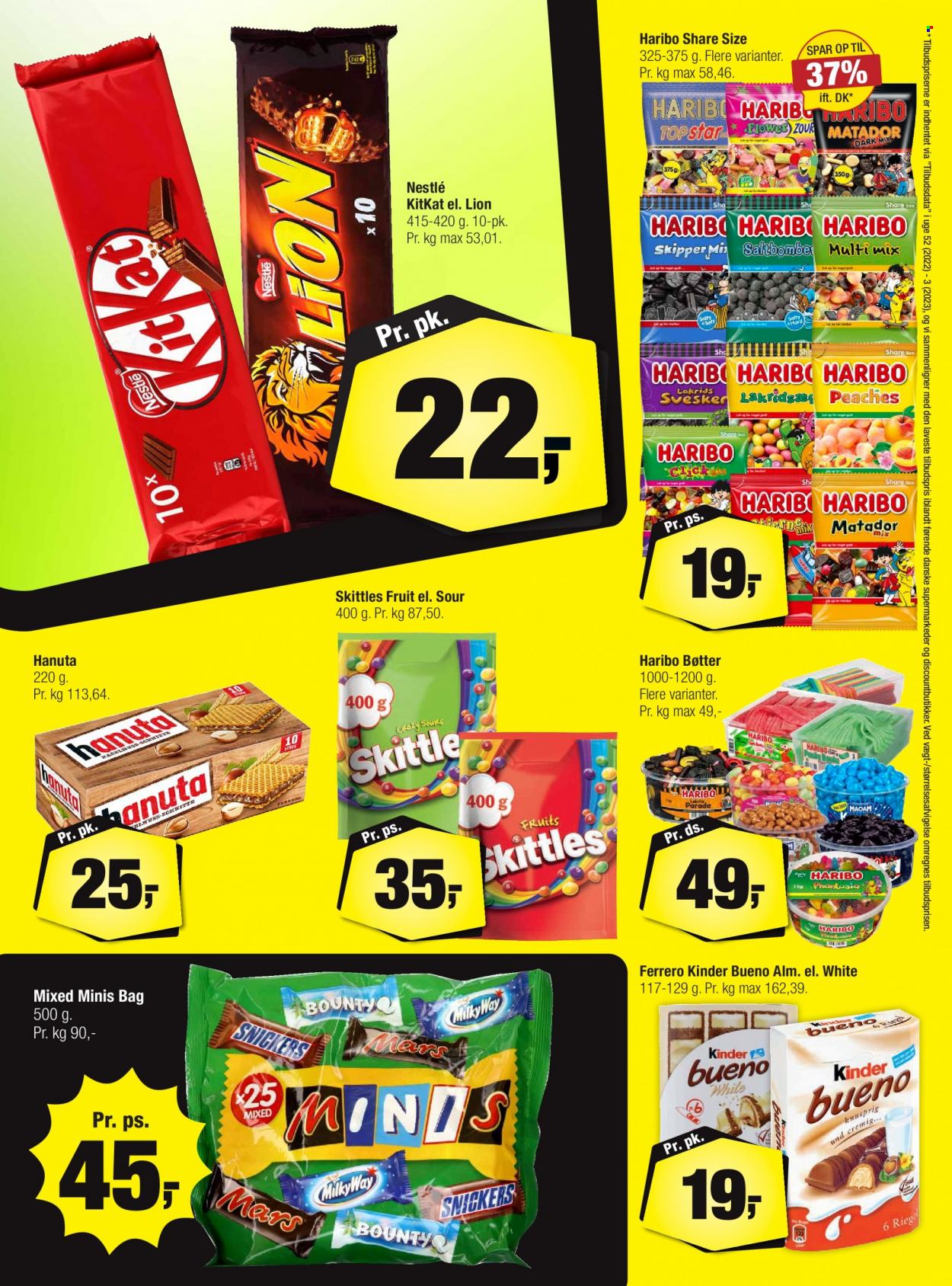 Calle reklamblad - 15/3 2023 - 28/3 2023 - varor från reklamblad - Nestlé, öl, Bounty, Milky Way, Snickers, Skittles, Via, Haribo. Sida 3.