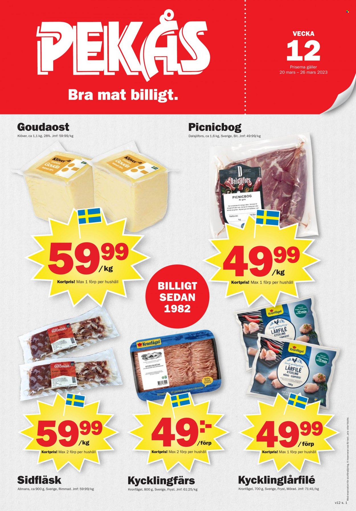 Pekås reklamblad - 20/3 2023 - 26/3 2023. Sida 1