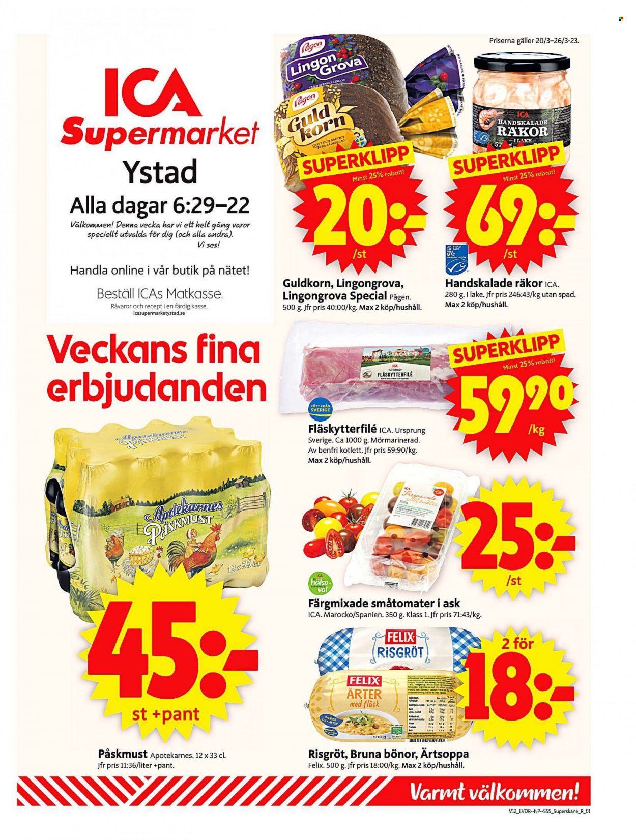 ICA reklamblad - 20/3 2023 - 26/3 2023. Sida 1