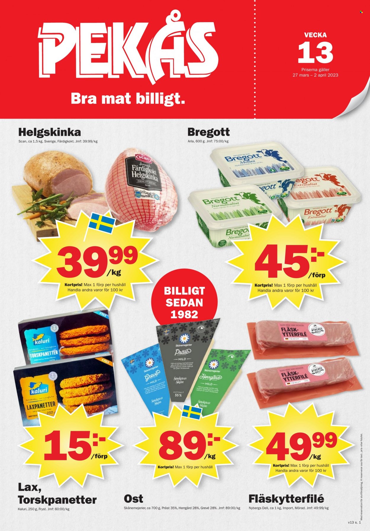 Pekås reklamblad - 27/3 2023 - 2/4 2023. Sida 1
