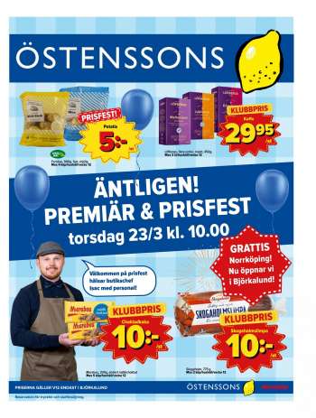 Östenssons Norrköping reklamblad