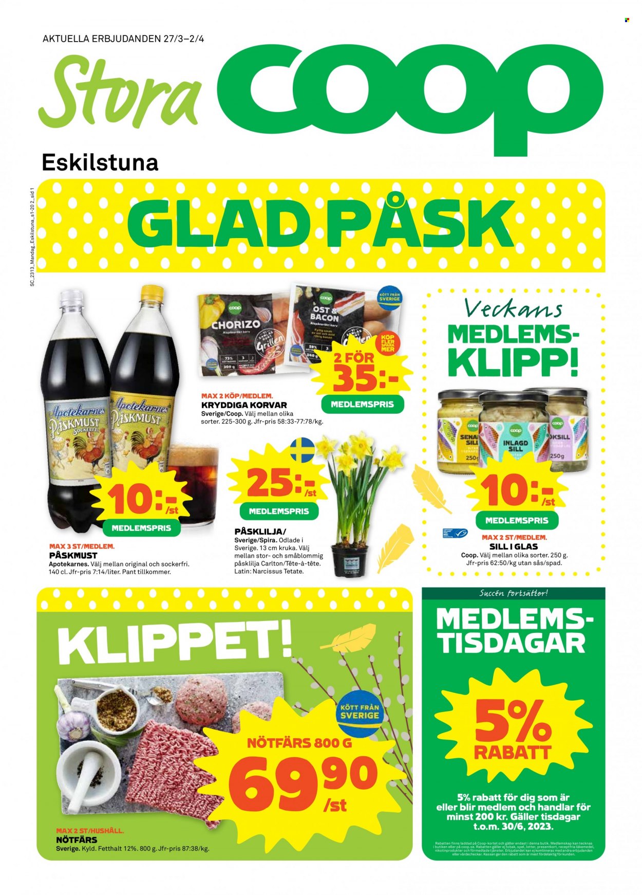 Stora Coop reklamblad - 27/3 2023 - 2/4 2023. Sida 1