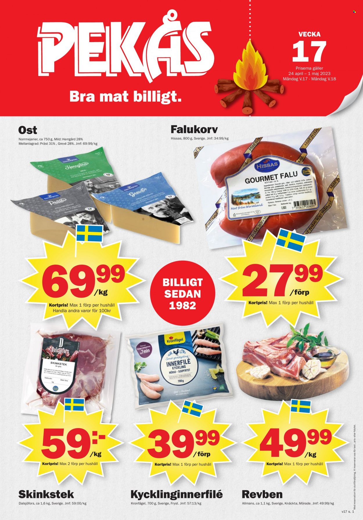 Pekås reklamblad - 24/4 2023 - 1/5 2023. Sida 1