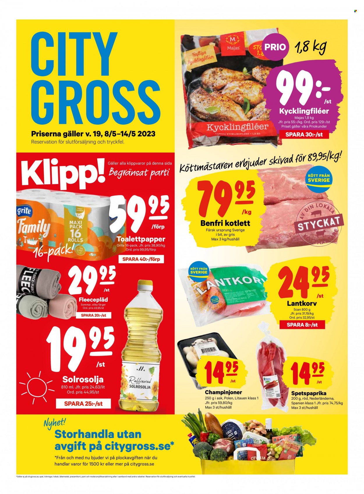 City Gross reklamblad - 8/5 2023 - 14/5 2023. Sida 1