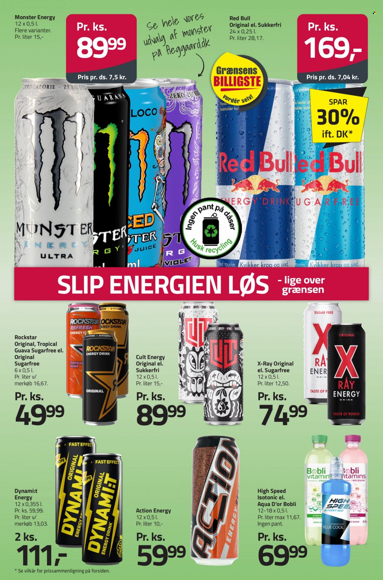 thumbnail - Fleggaard reklamblad - 7/6 2023 - 27/6 2023 - varor från reklamblad - citroner, juice, drink, energidryck, Red Bull, Monster Energy. Sida 19.