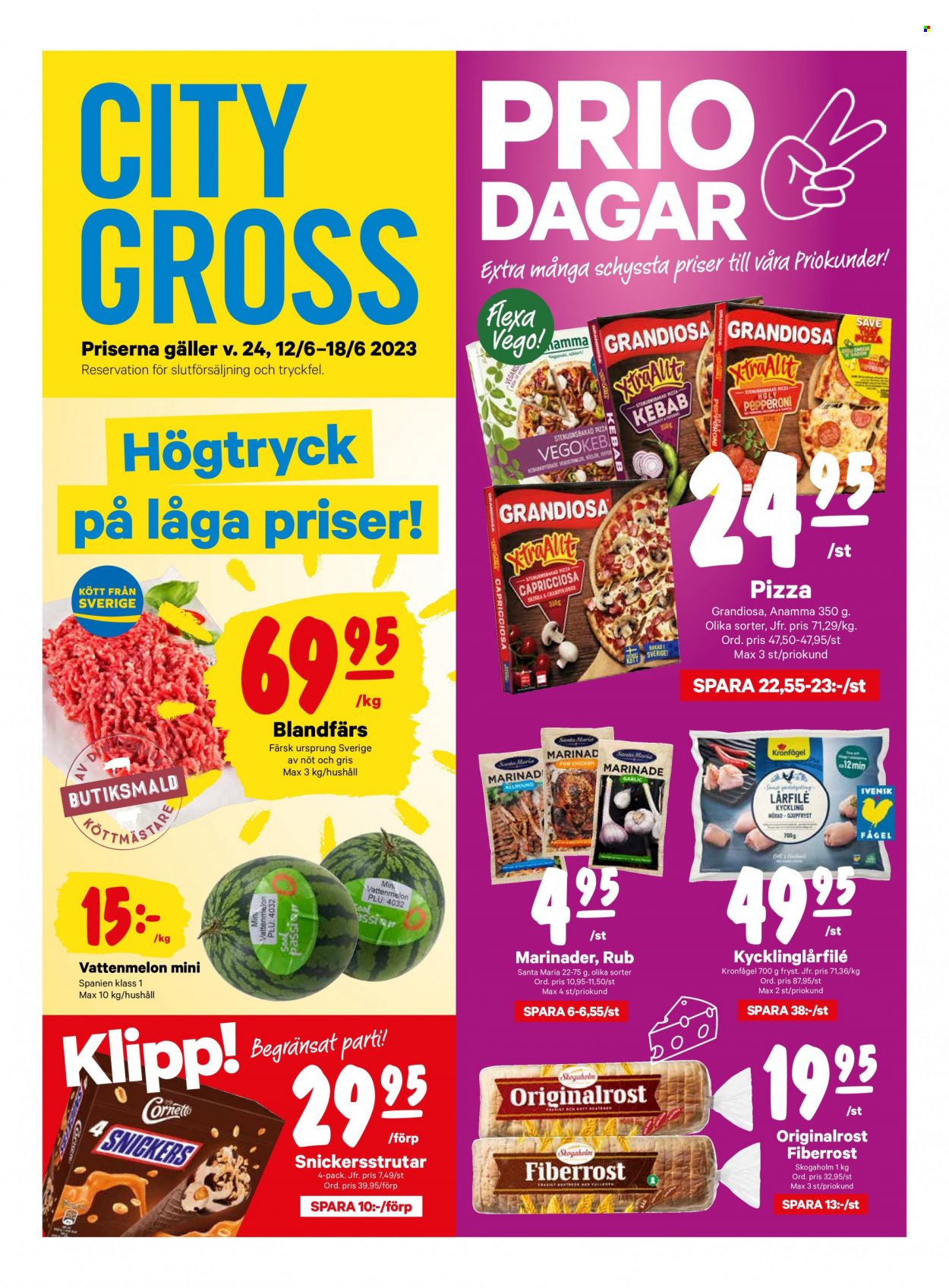 City Gross reklamblad - 12/6 2023 - 18/6 2023. Sida 1