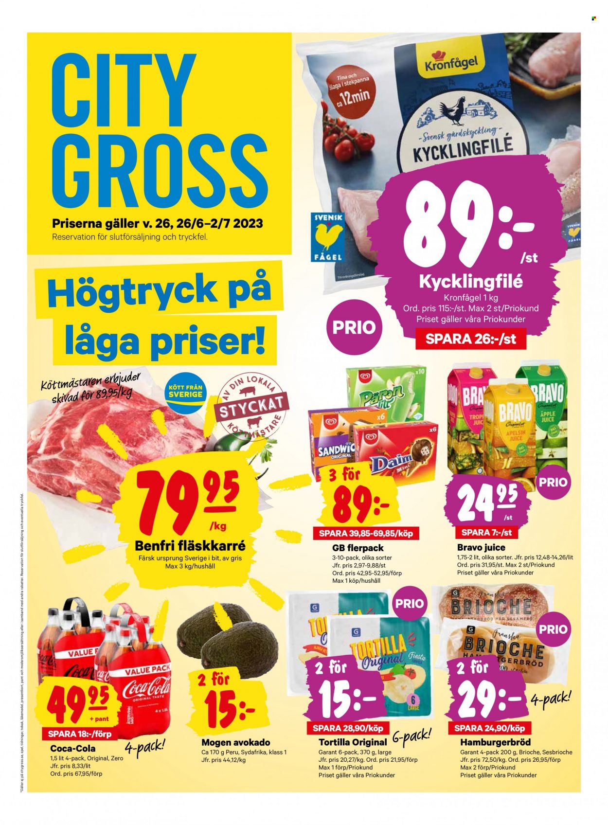 City Gross reklamblad - 26/6 2023 - 2/7 2023. Sida 1