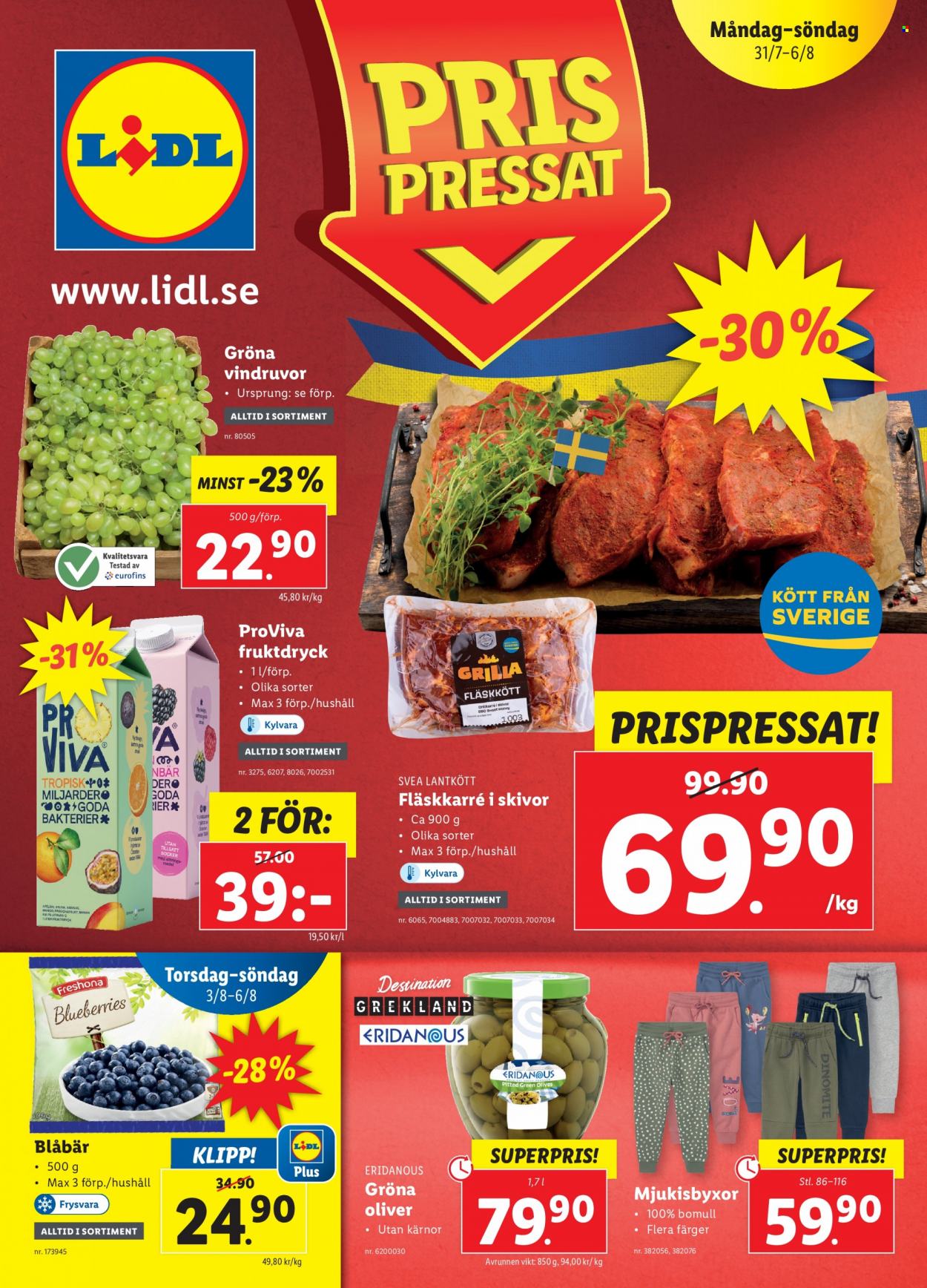 Lidl reklamblad - 31/7 2023 - 6/8 2023. Sida 1