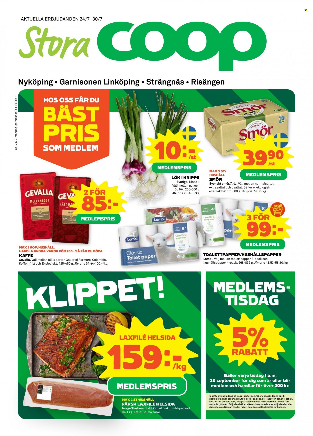 Coop reklamblad - 24/7 2023 - 30/7 2023. Sida 1