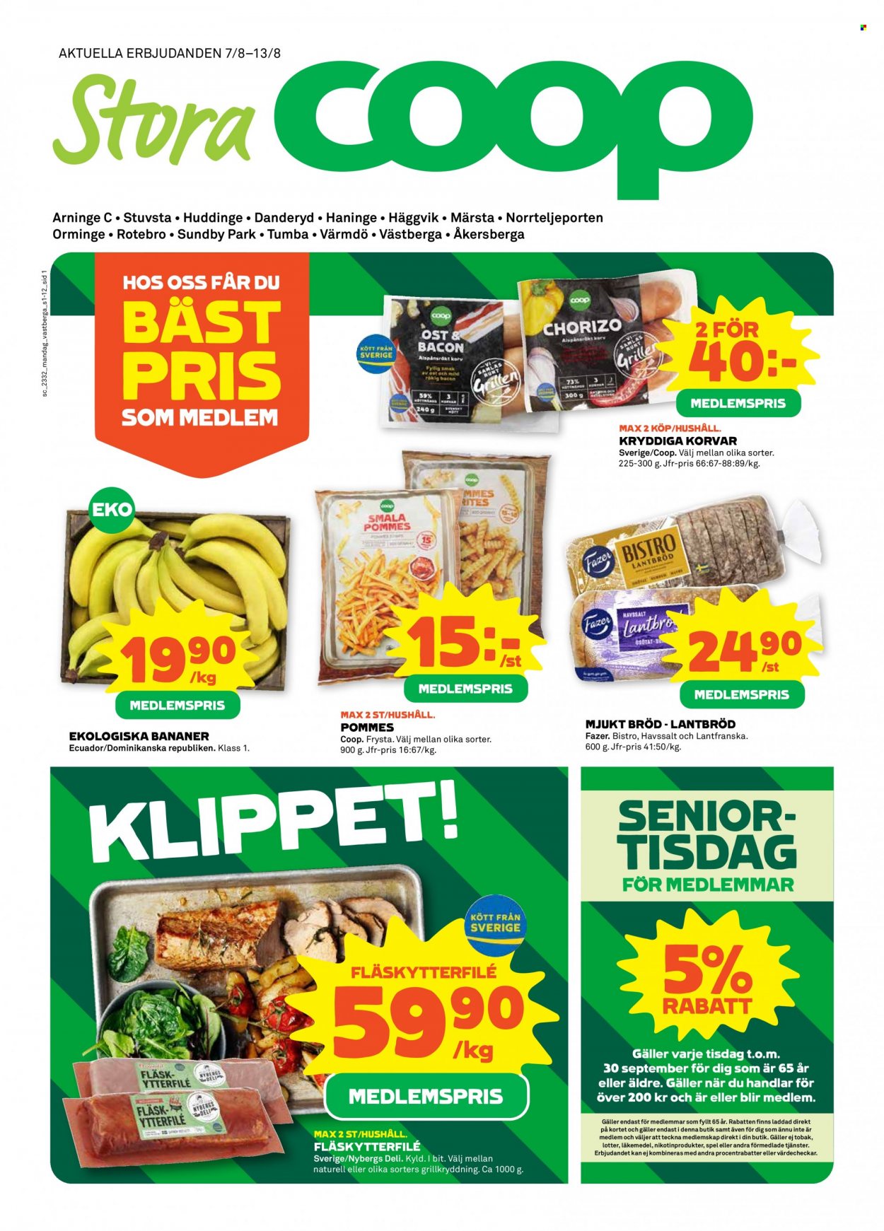 Coop reklamblad - 7/8 2023 - 13/8 2023. Sida 1