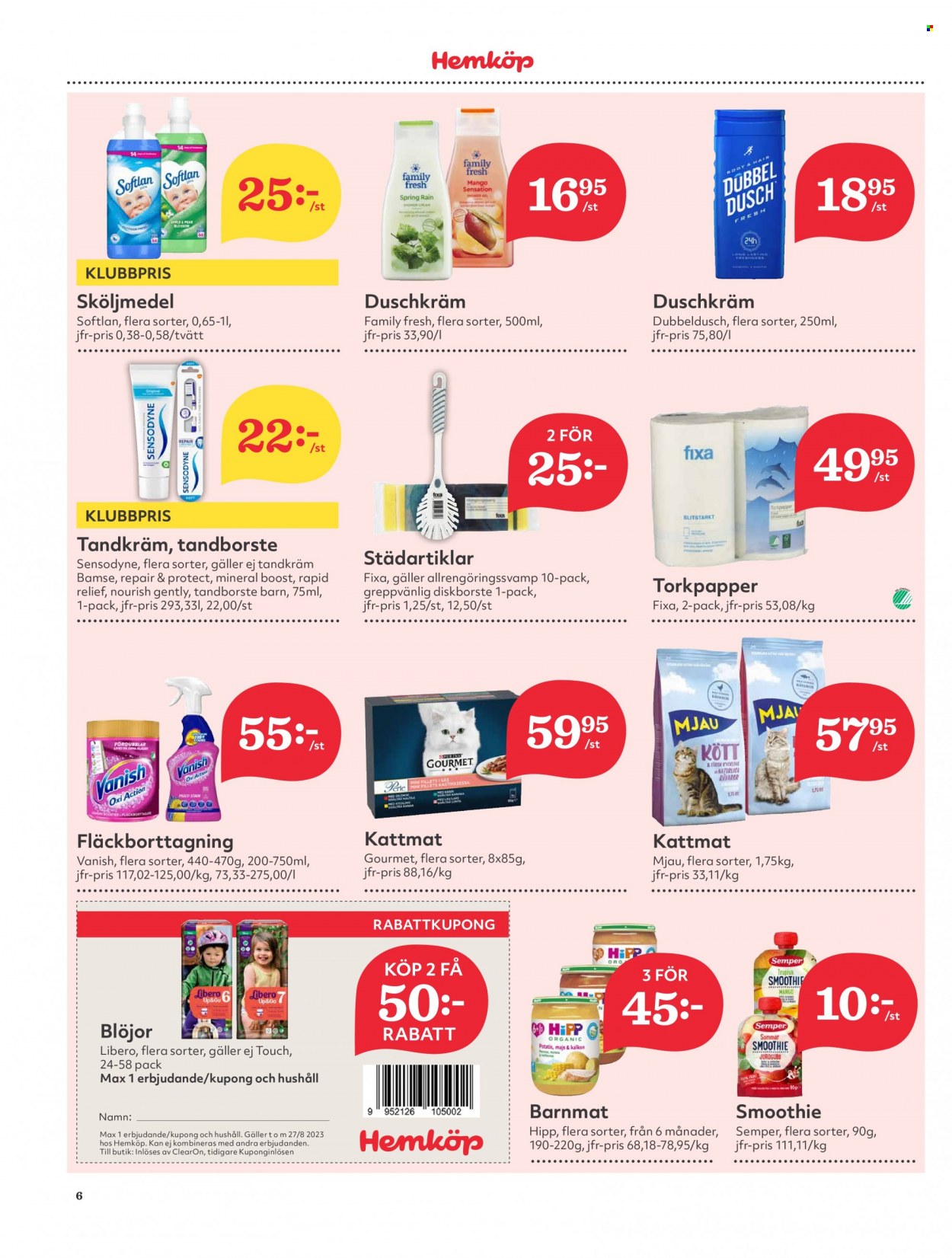 Hemköp reklamblad - 21/8 2023 - 27/8 2023. Sida 6