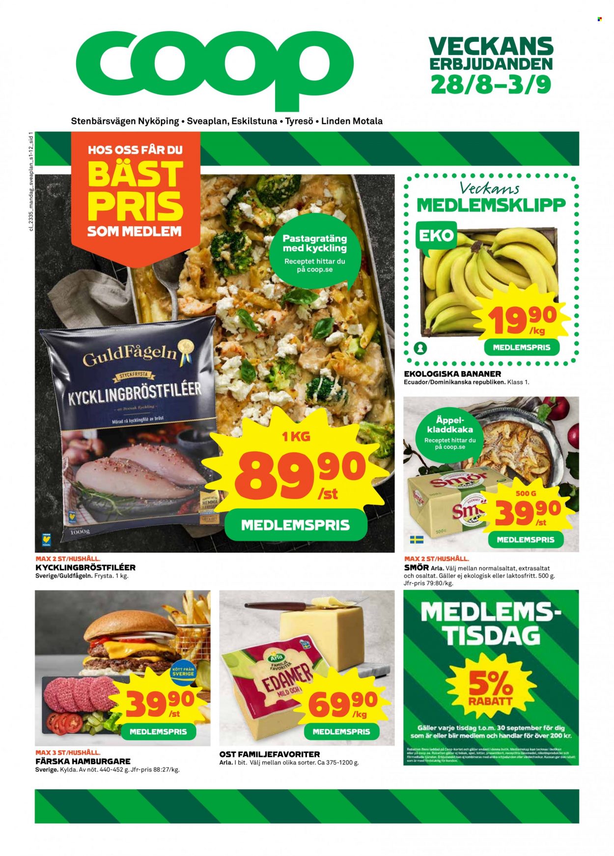 Coop reklamblad - 28/8 2023 - 3/9 2023. Sida 1