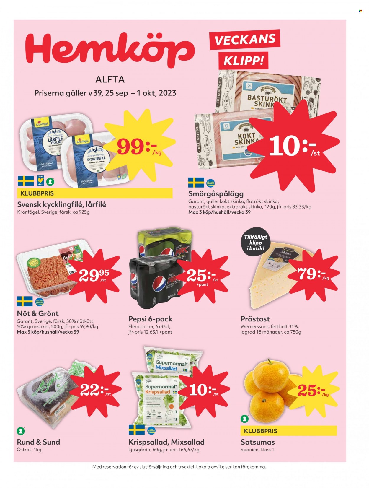 Hemköp reklamblad - 25/9 2023 - 1/10 2023. Sida 1