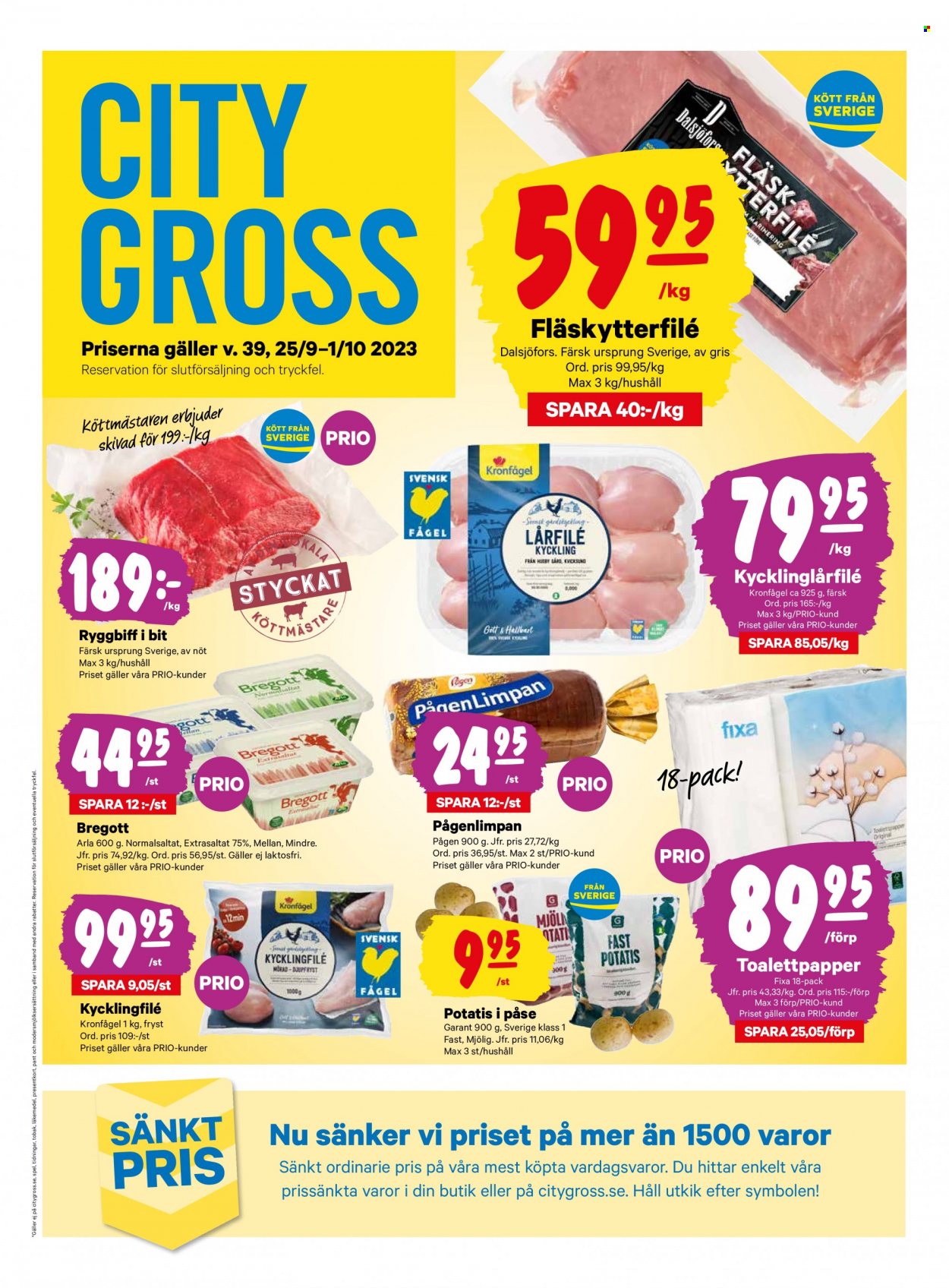 City Gross reklamblad - 25/9 2023 - 1/10 2023. Sida 1