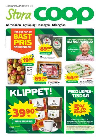 Coop reklamblad - 25/9 2023 - 1/10 2023.