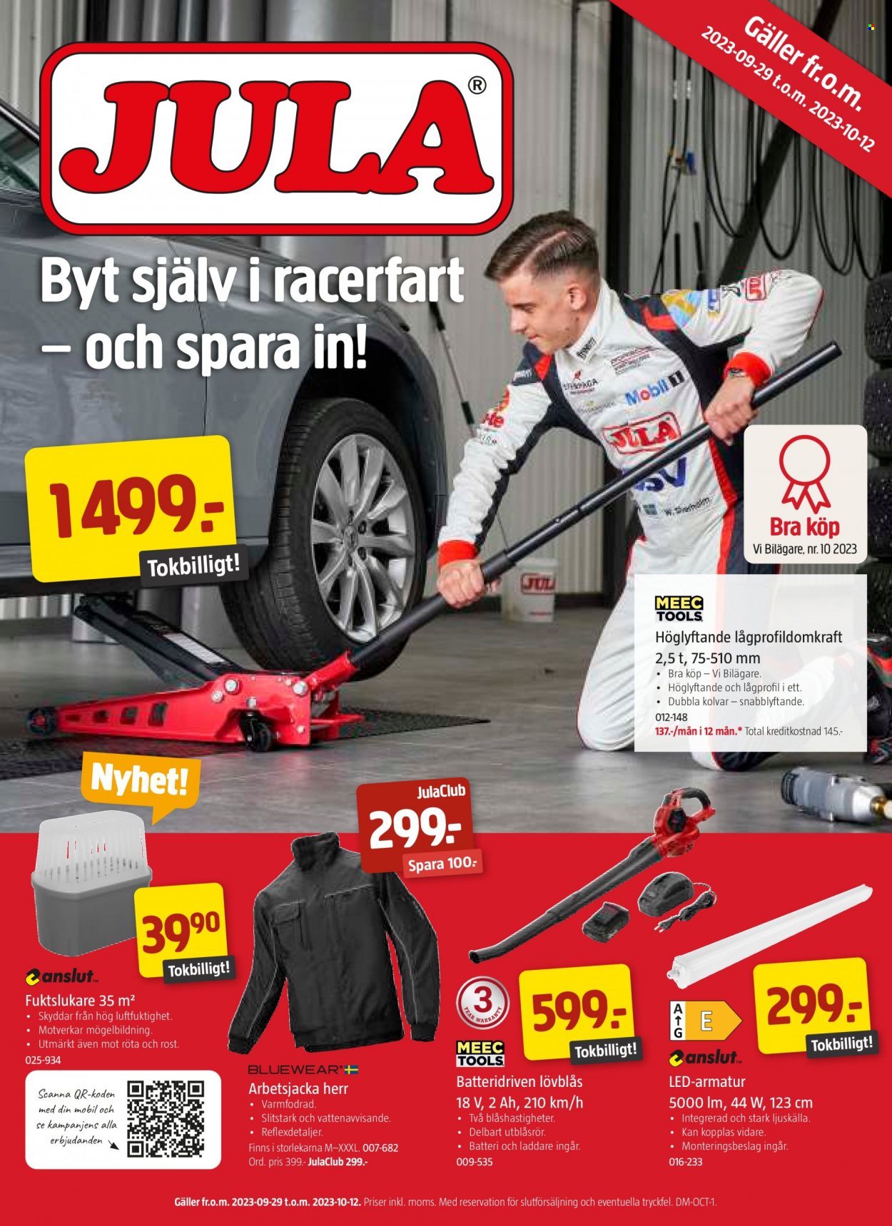 Jula reklamblad - 29/9 2023 - 12/10 2023. Sida 1