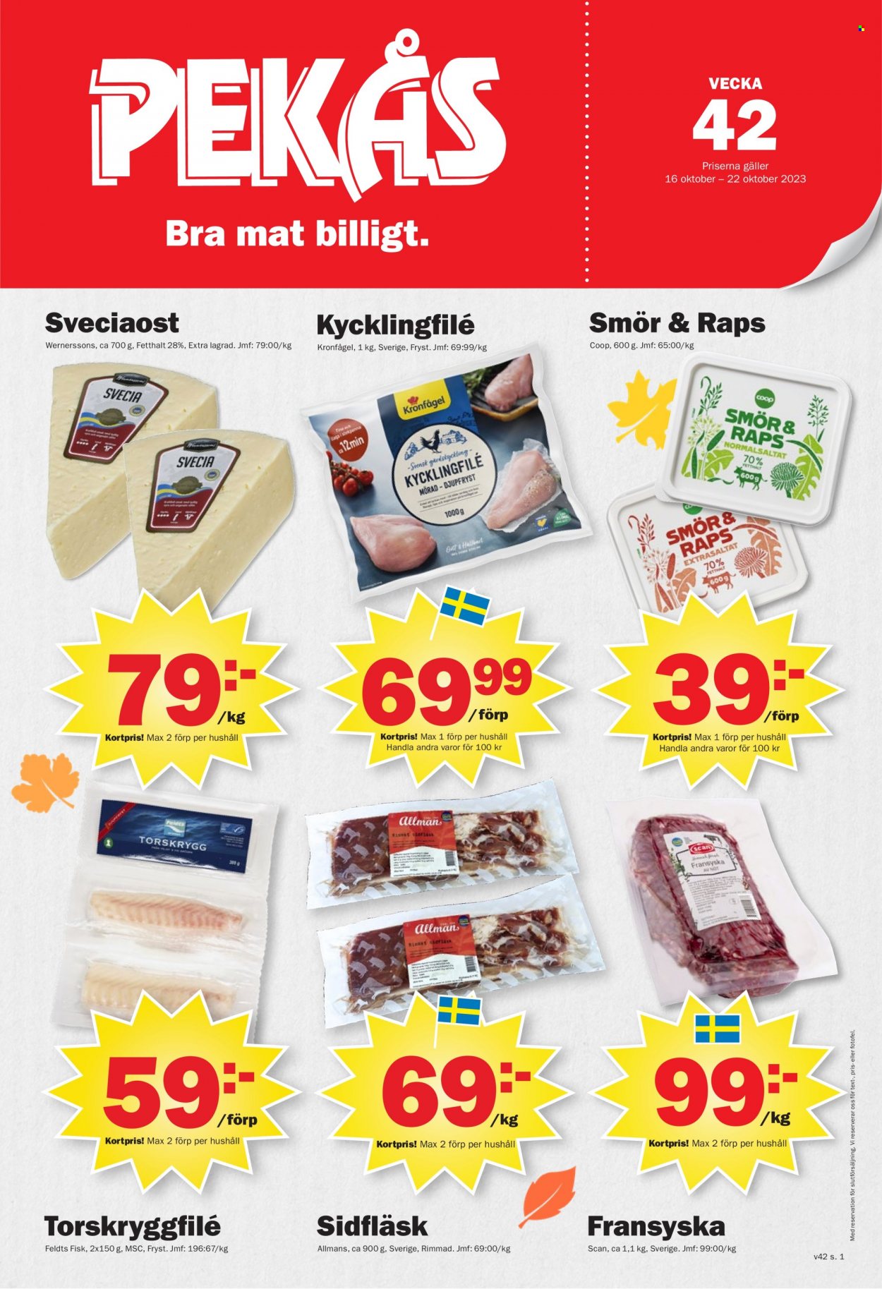 Pekås reklamblad - 16/10 2023 - 22/10 2023. Sida 1