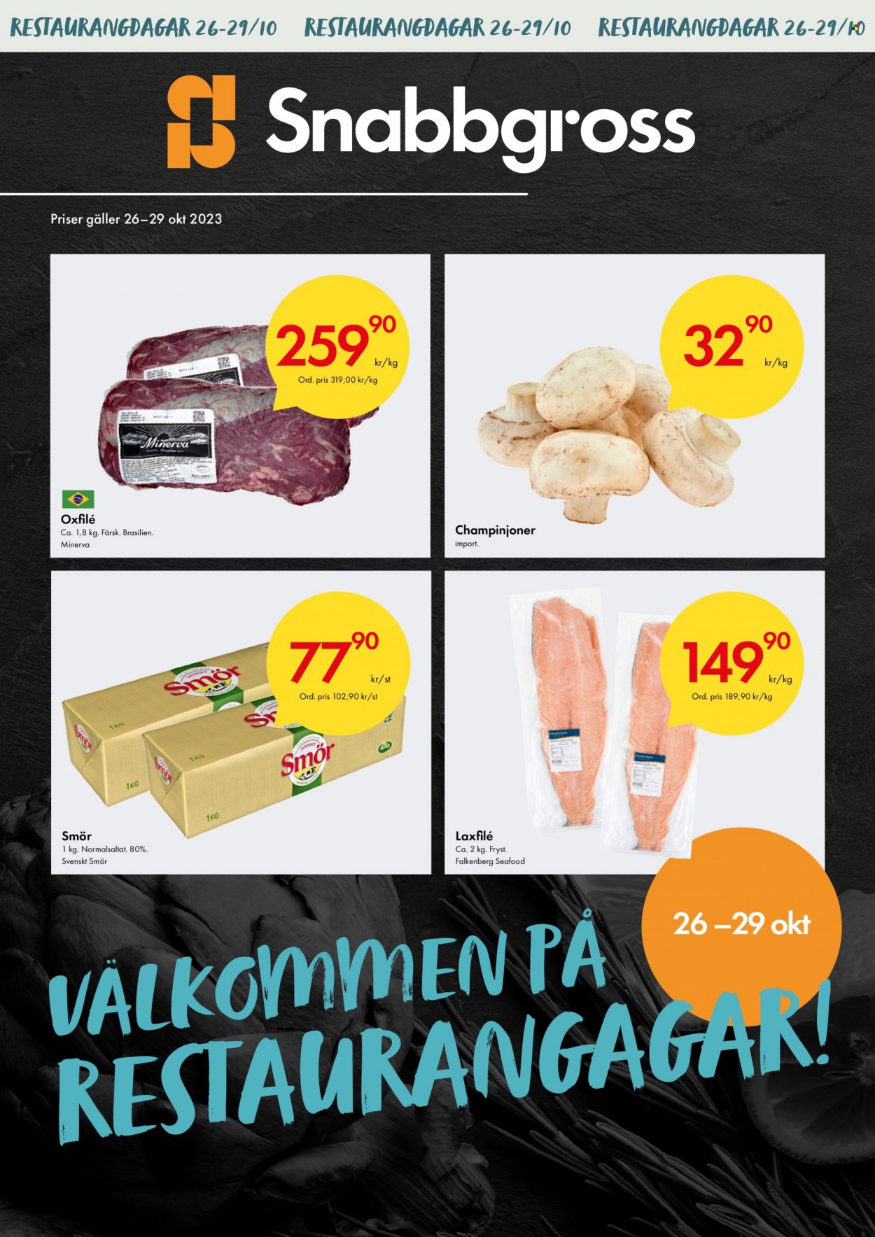 Snabbgross reklamblad - 26/10 2023 - 29/10 2023. Sida 1