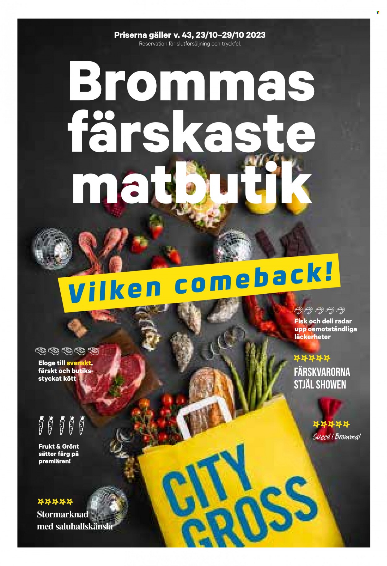 City Gross reklamblad - 23/10 2023 - 29/10 2023. Sida 1