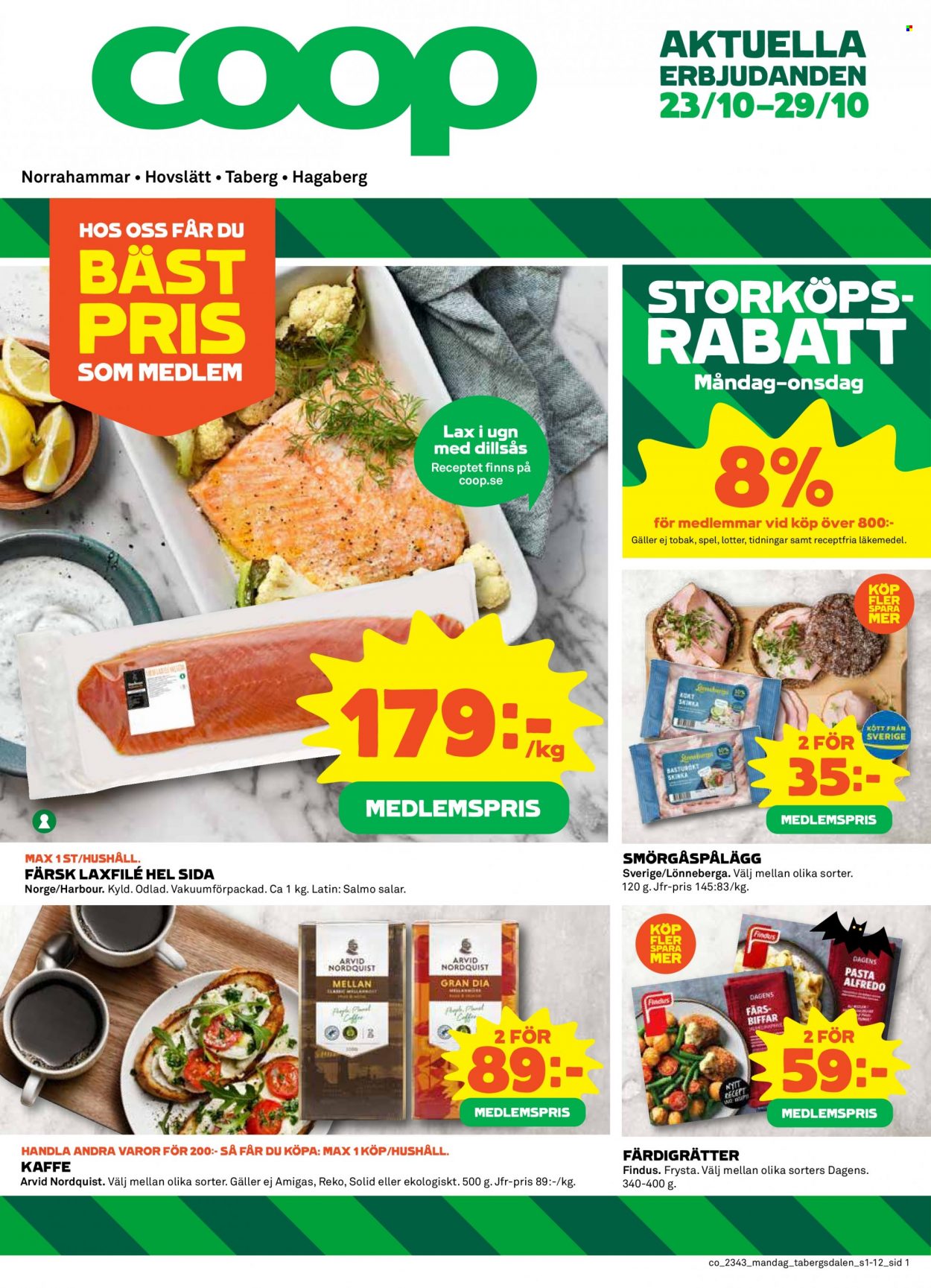 Coop reklamblad - 23/10 2023 - 29/10 2023. Sida 1