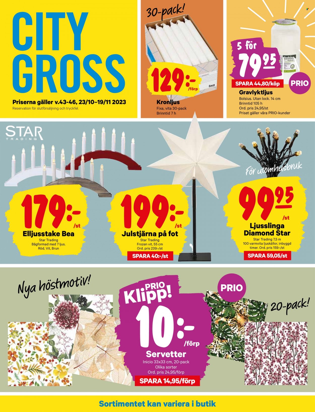 City Gross reklamblad - 23/10 2023 - 19/11 2023. Sida 1