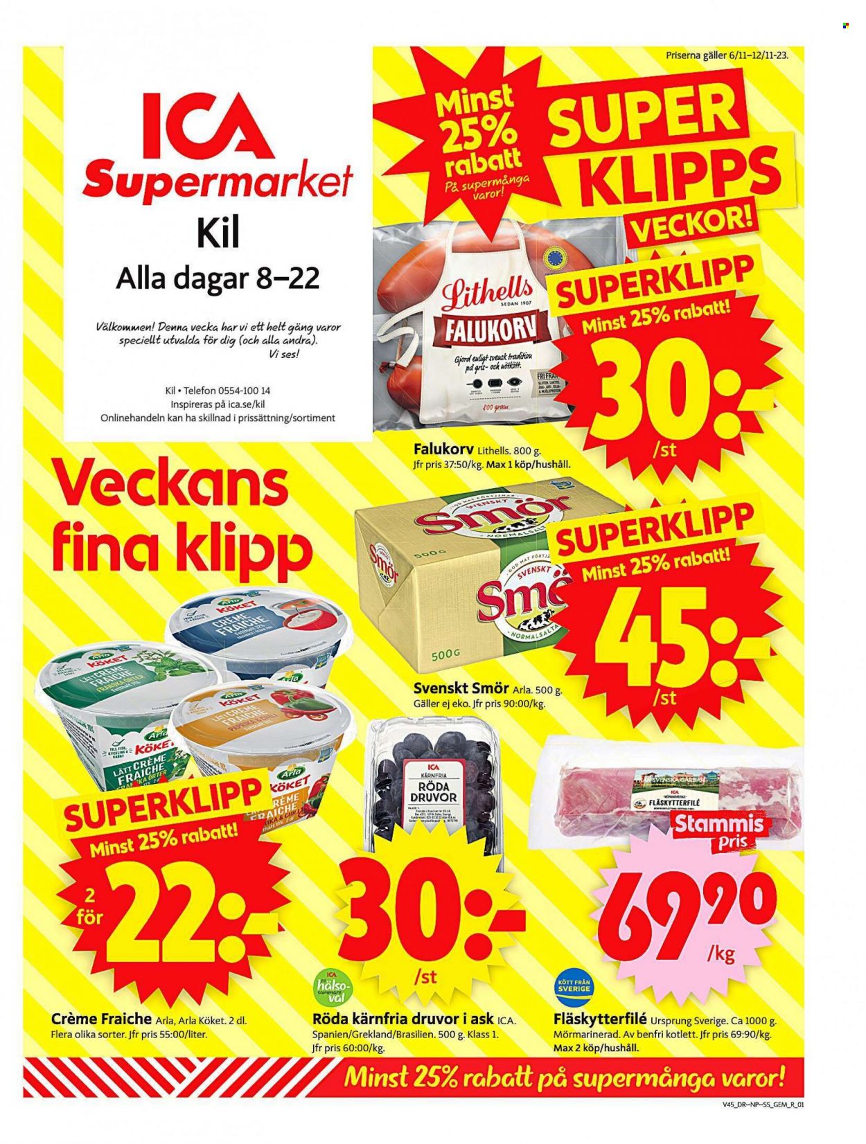 ICA reklamblad - 6/11 2023 - 12/11 2023. Sida 1