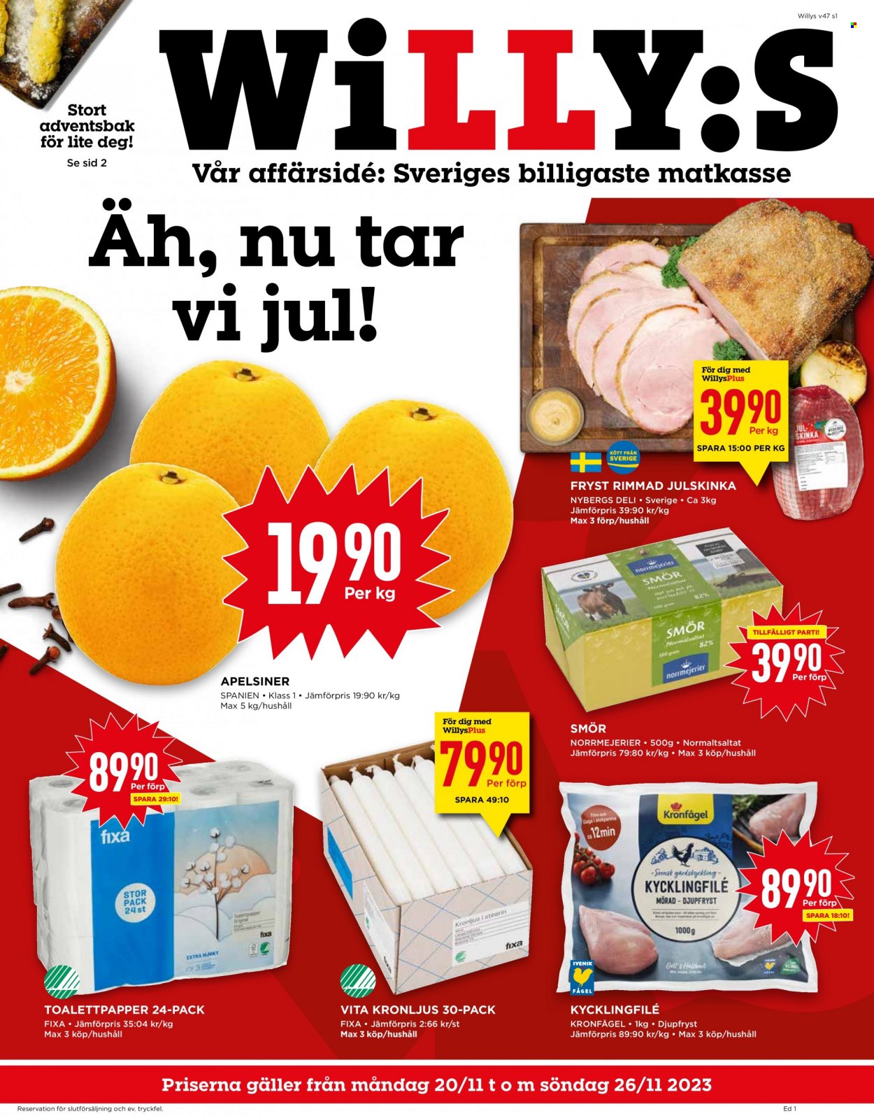 Willys reklamblad - 20/11 2023 - 26/11 2023. Sida 1