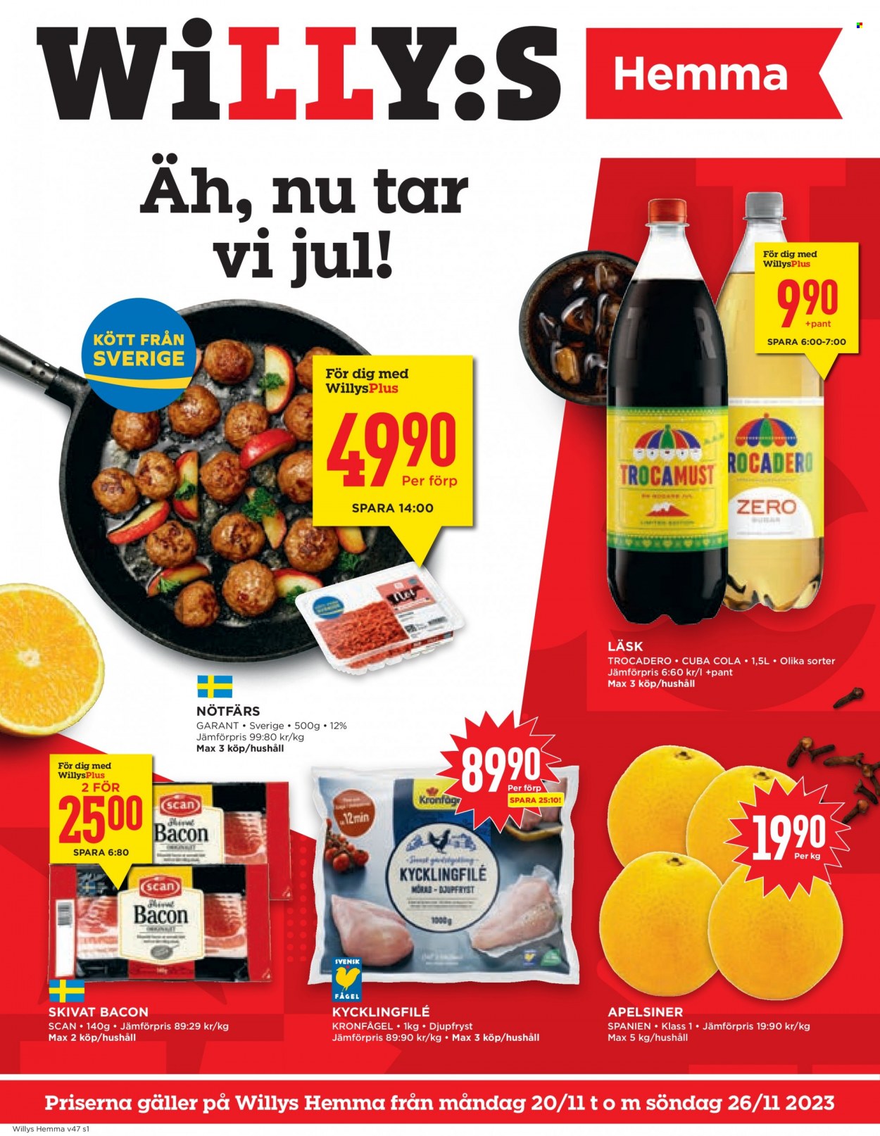 Willys reklamblad - 20/11 2023 - 26/11 2023. Sida 1