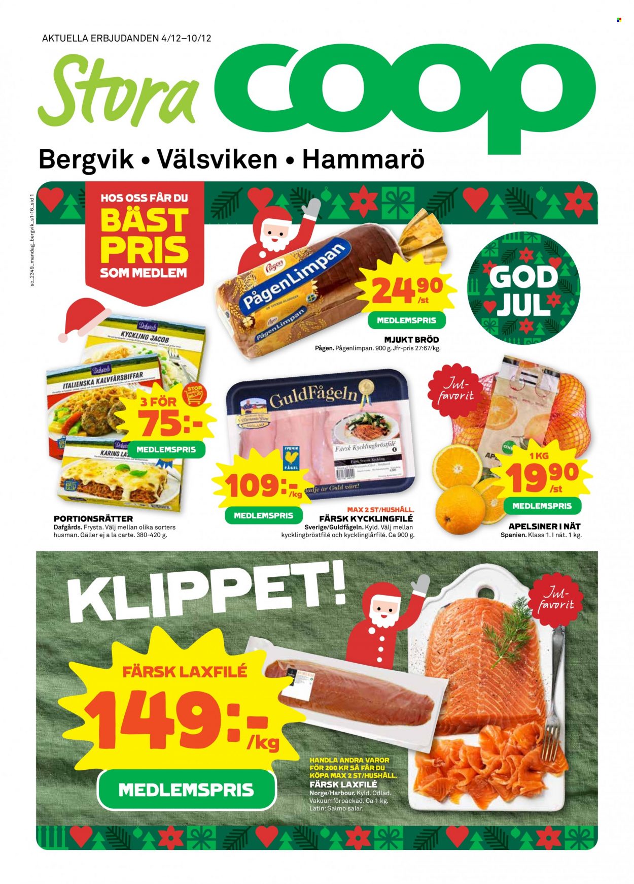 Stora Coop reklamblad - 4/12 2023 - 10/12 2023. Sida 1