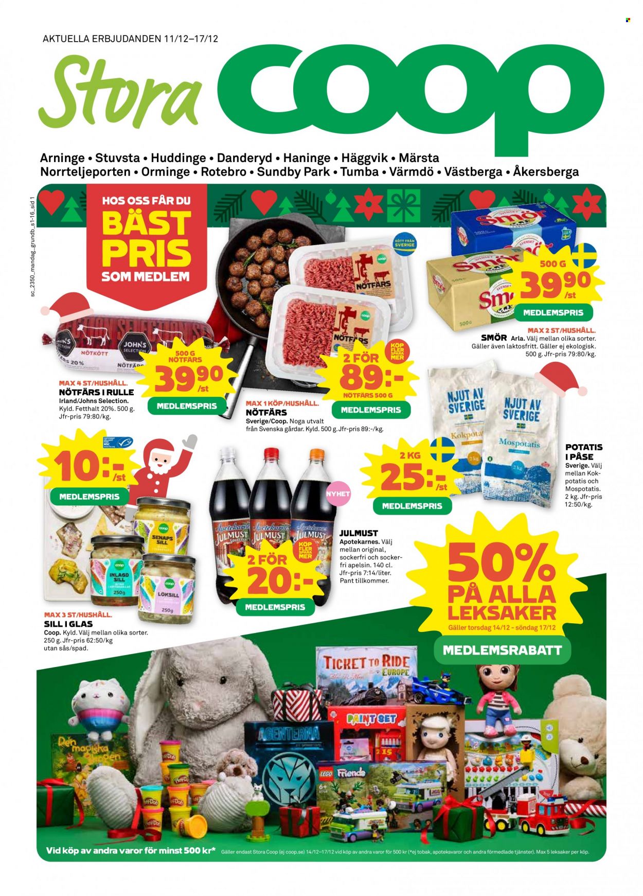 Coop reklamblad - 11/12 2023 - 17/12 2023. Sida 1