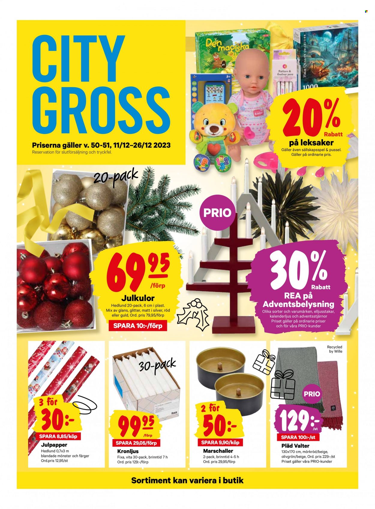 City Gross reklamblad - 11/12 2023 - 26/12 2023. Sida 1