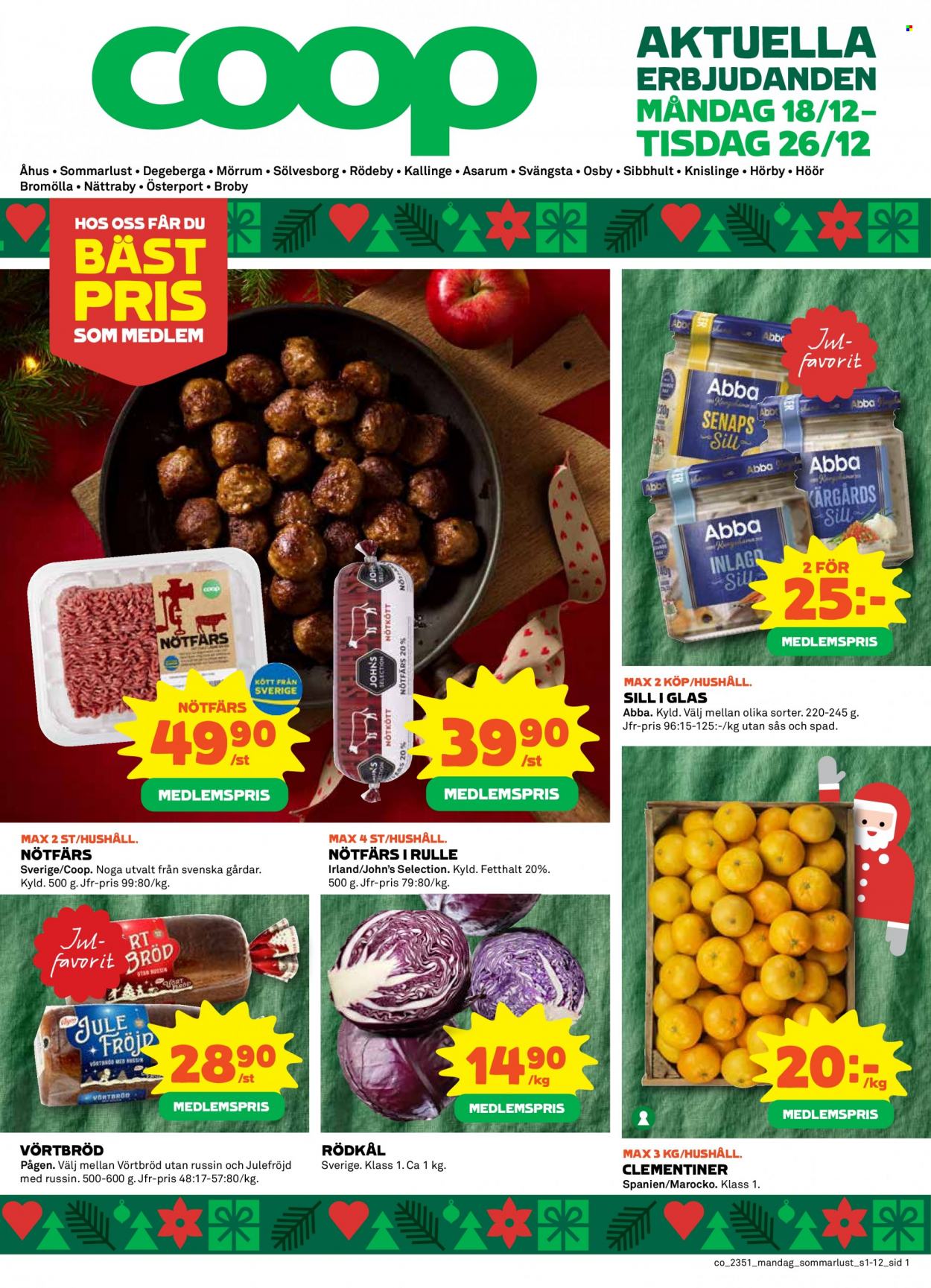 Coop reklamblad - 18/12 2023 - 24/12 2023. Sida 1