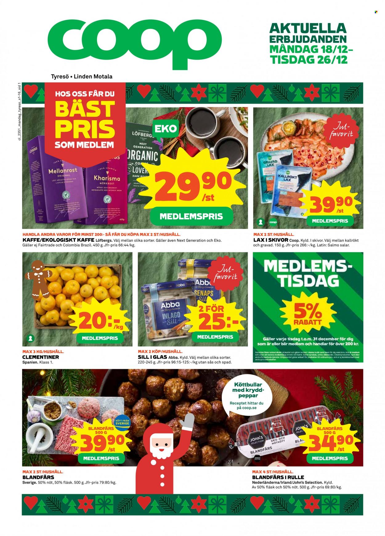 Coop reklamblad - 18/12 2023 - 24/12 2023. Sida 1