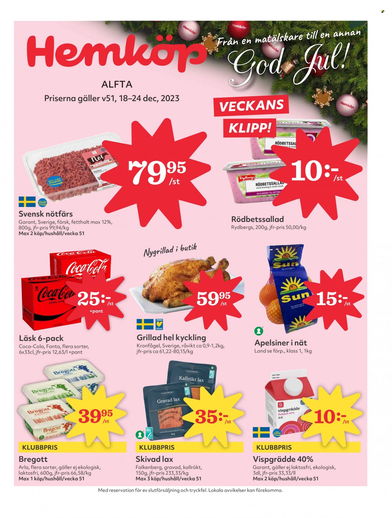 Hemköp reklamblad - 18/12 2023 - 24/12 2023. Sida 1