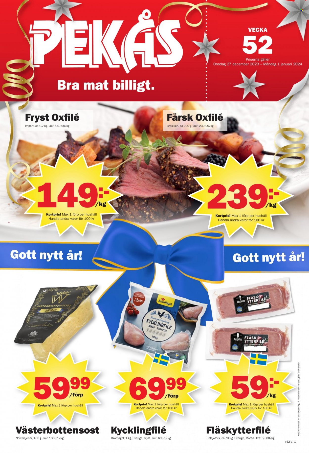 Pekås reklamblad - 27/12 2023 - 1/1 2024. Sida 1