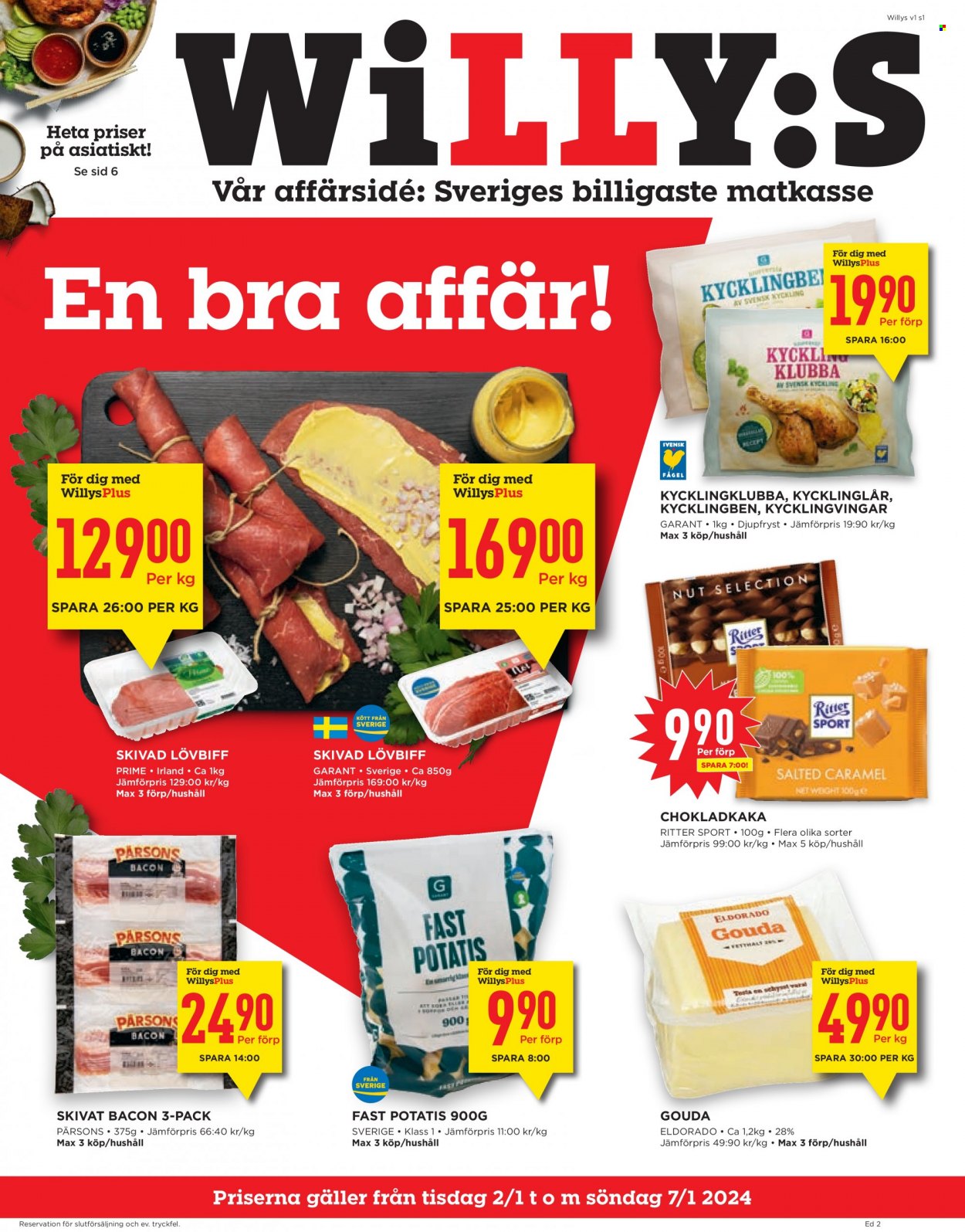 Willys reklamblad - 2/1 2024 - 7/1 2024. Sida 1