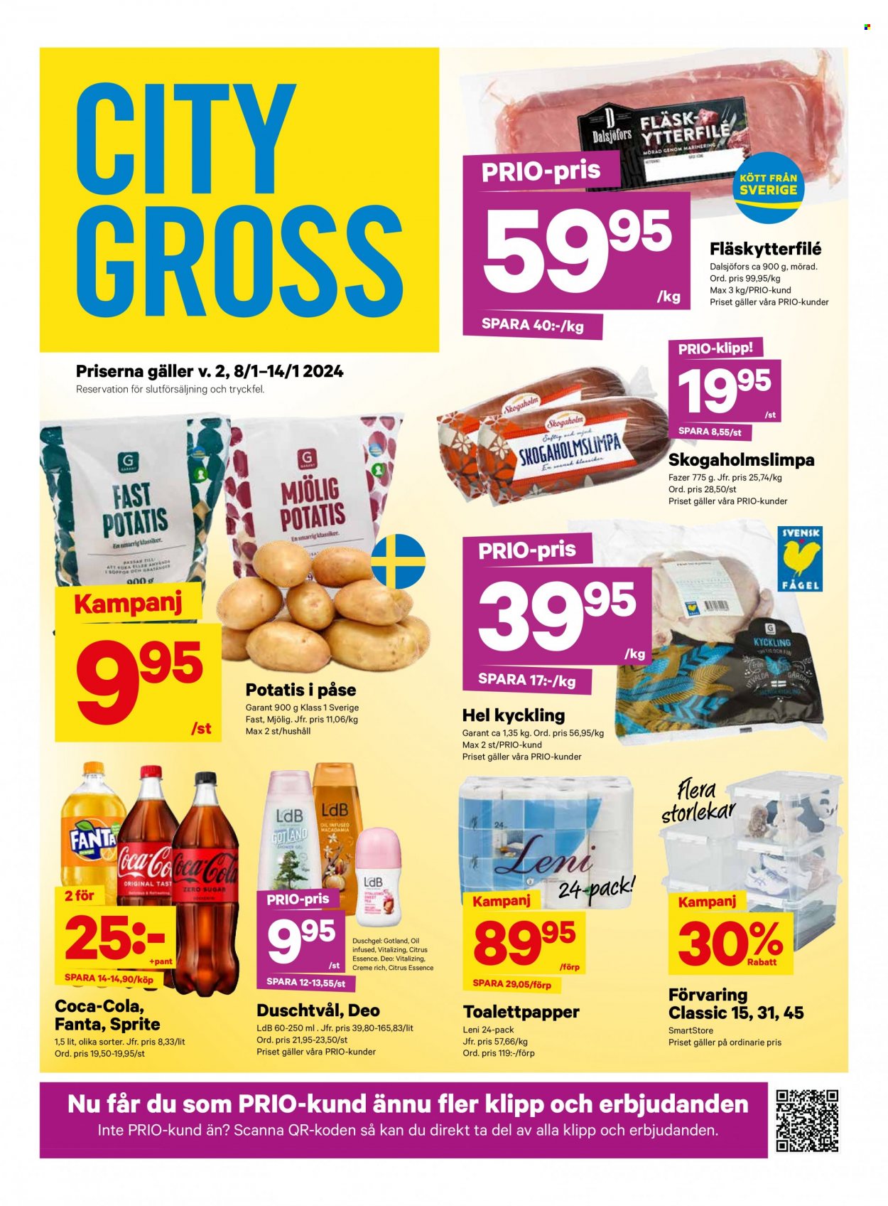 City Gross reklamblad - 8/1 2024 - 14/1 2024. Sida 1