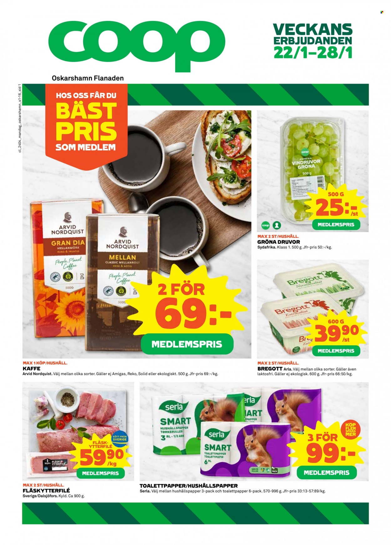 Coop reklamblad - 22/1 2024 - 28/1 2024. Sida 1