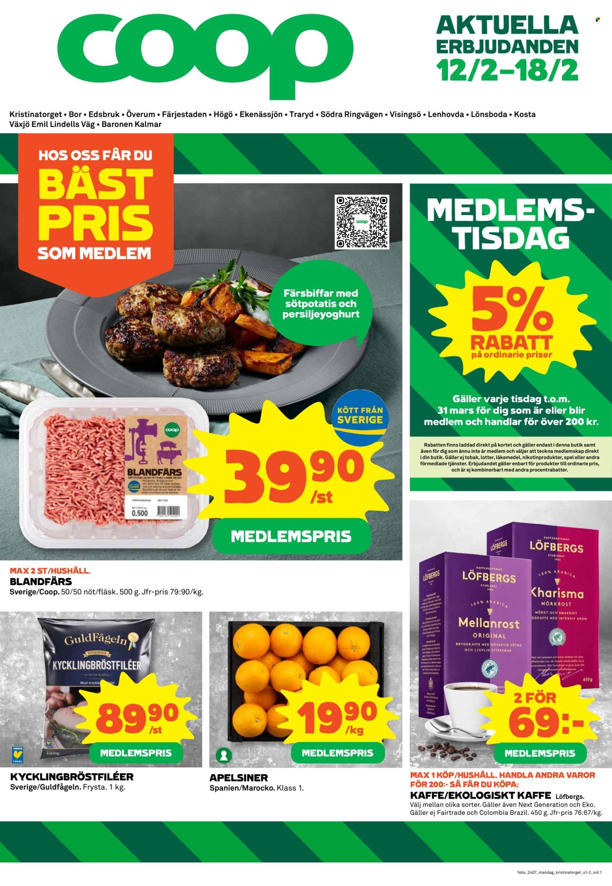 Coop reklamblad - 12/2 2024 - 18/2 2024. Sida 1