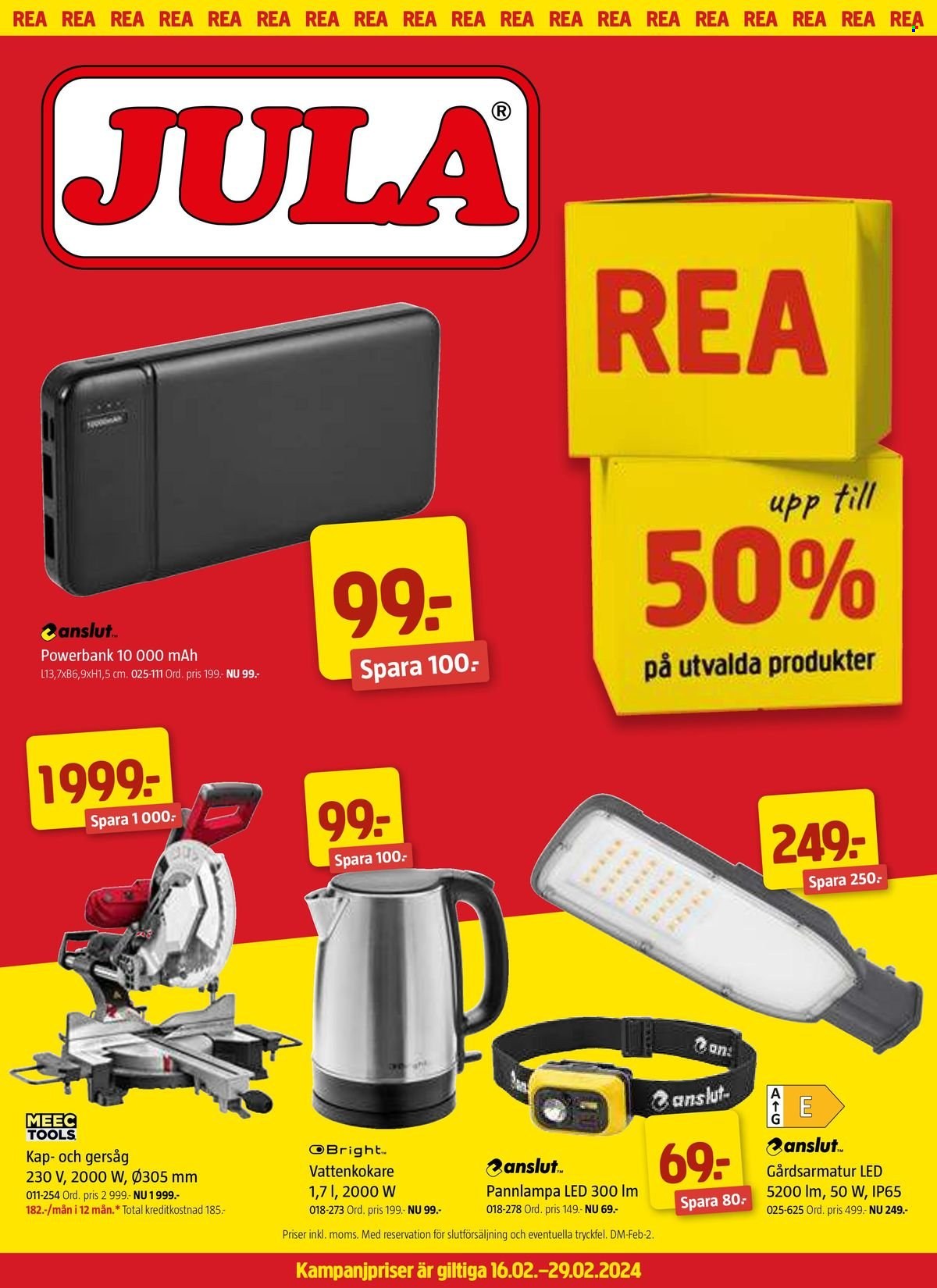 Jula reklamblad - 16/2 2024 - 29/2 2024. Sida 1