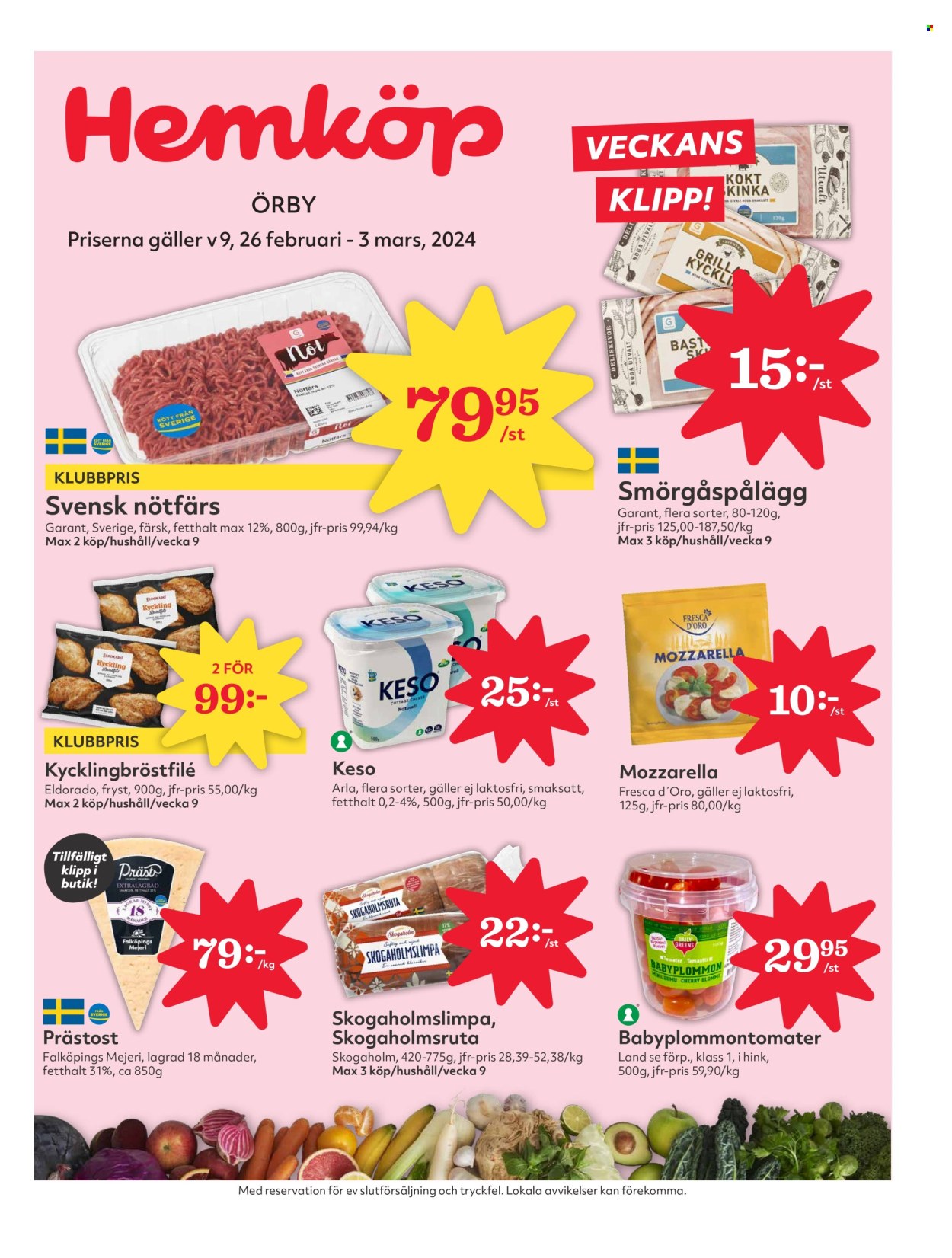 Hemköp reklamblad - 26/2 2024 - 3/3 2024. Sida 1